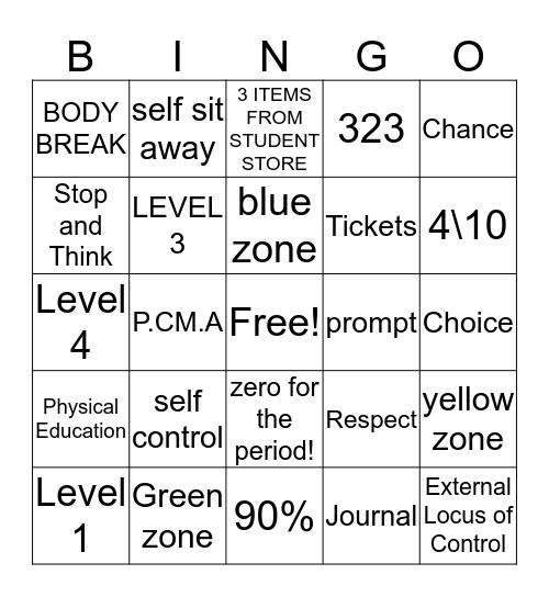 Desert choice schools Bingo Card