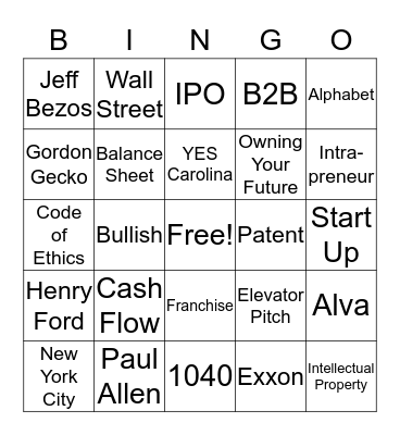 It's Just Business! Bingo Card