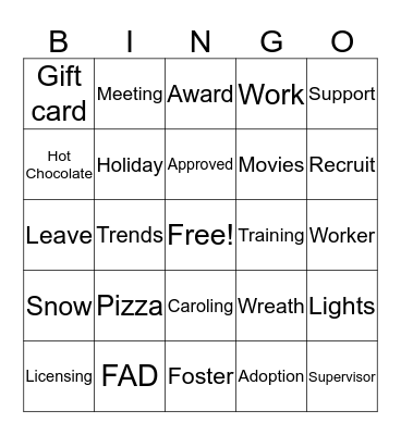 FAD Bingo Card