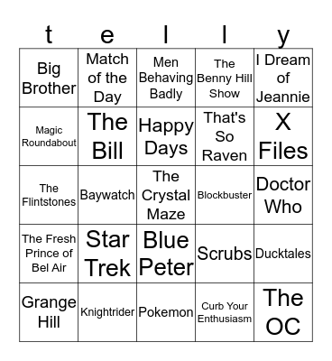 Jukebox Bingo Card