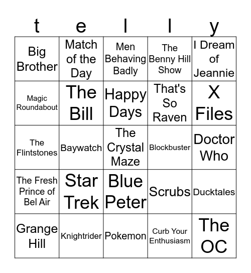 Jukebox Bingo Card