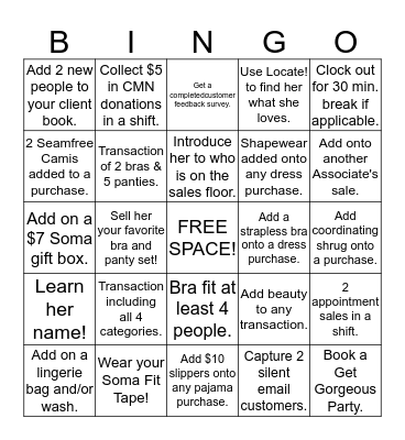 Soma Bingo Card