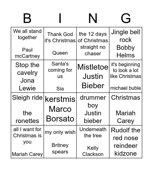 kerst swingo Bingo Card