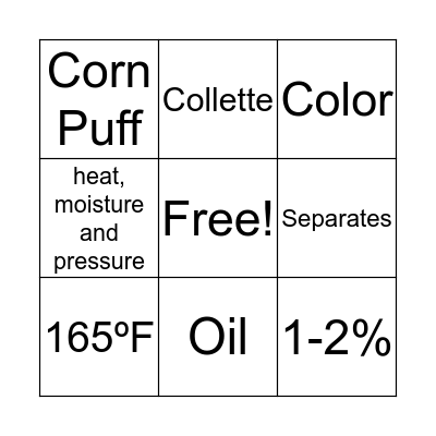 Cheese Puffs Bingo Card