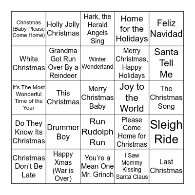 CRCHC Christmas Bingo Card