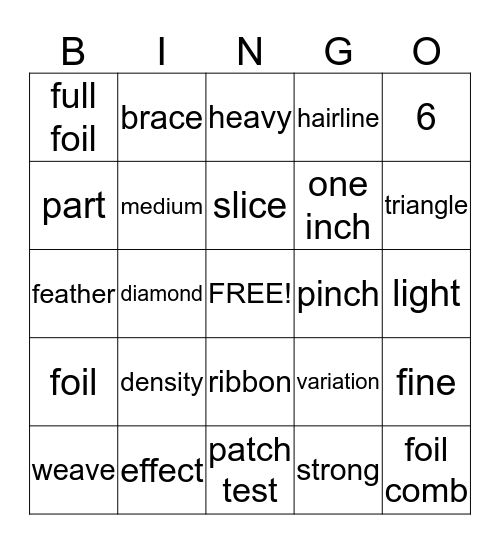 AVEDA Bingo Card