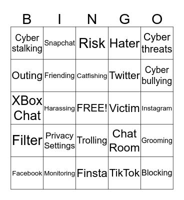 Online Safety  Bingo Card