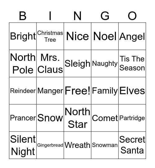 Christmas Bingo Card