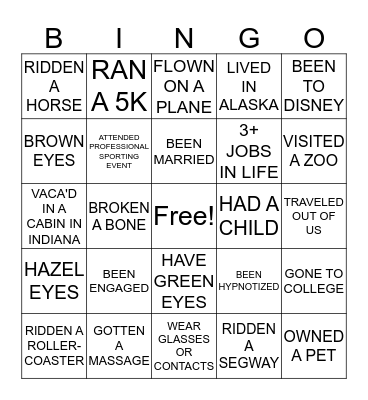 ICA BINGO Card