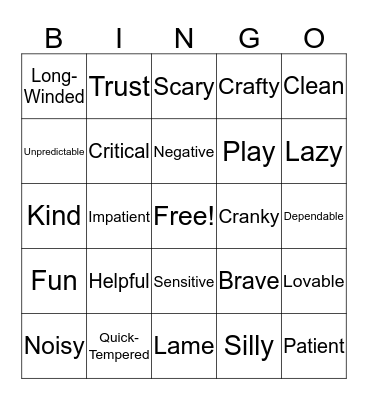 FAMILY BINGO Card