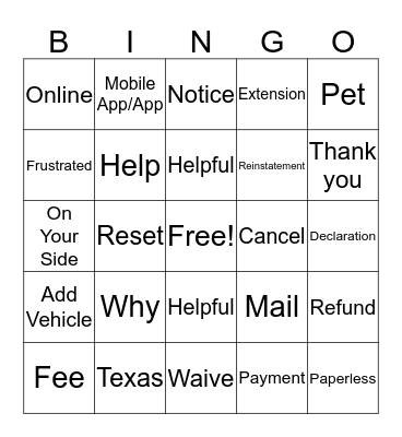 YOU ARE AWESOME  Bingo Card
