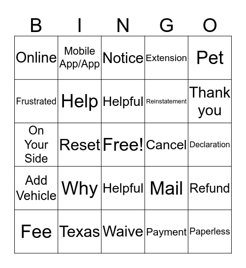 YOU ARE AWESOME  Bingo Card