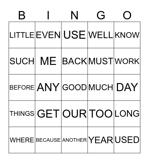 Bingo Card