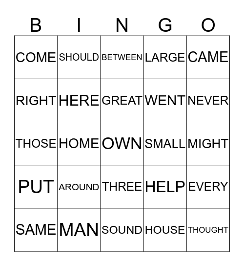 Bingo Card
