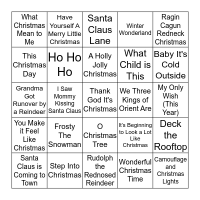 Holiday Name That Tune Bingo! Bingo Card