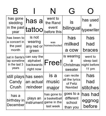 Find someone who... Bingo Card