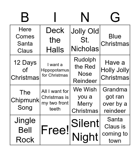 Holiday Singo - School Bingo Card