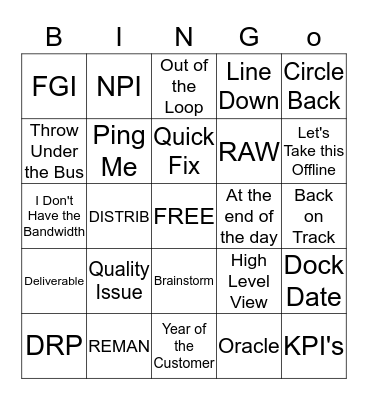 SonoSite Supply Chain Bingo Card