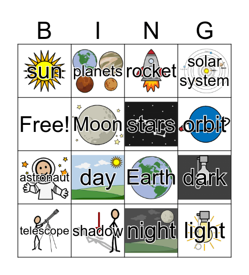 Space Bingo Card