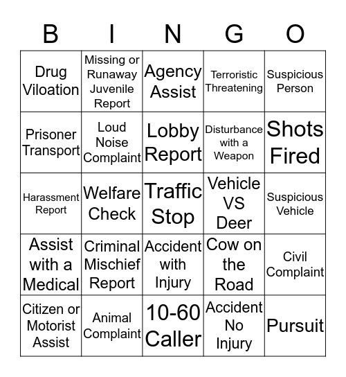 Dispatch Bingo Card