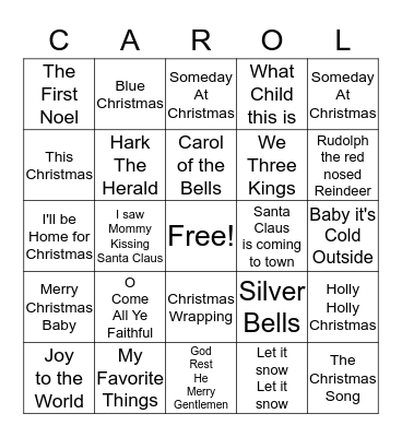 Christmas Bingo Card