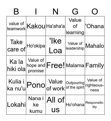 WCC Bingo Card