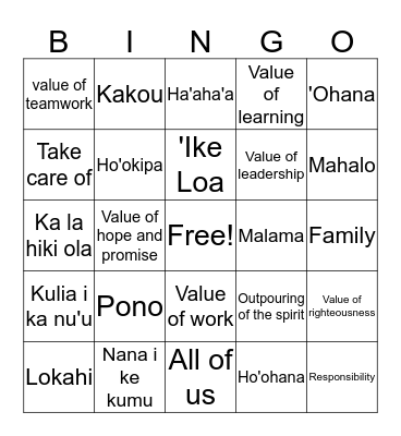 WCC Bingo Card