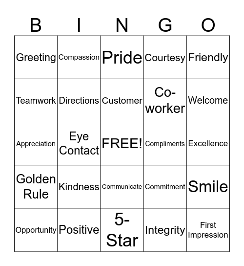 15/5 Rule Bingo Card