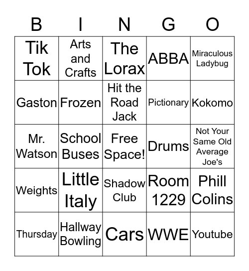 Best Buddies Bingo! Bingo Card