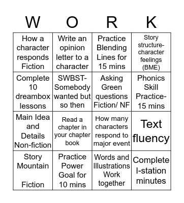 Workstation choices Bingo Card