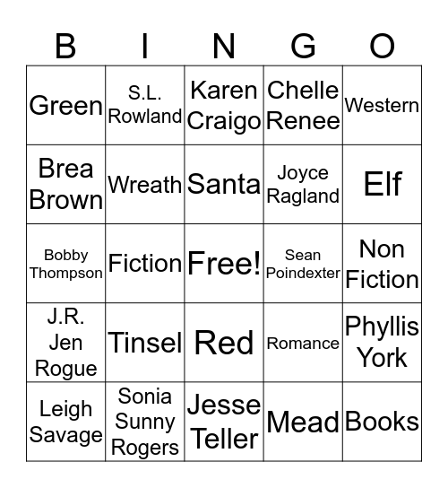 Grown Up Book Fair Bingo Card