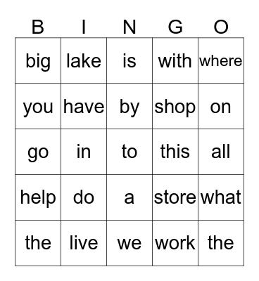 PCI Words Bingo Card