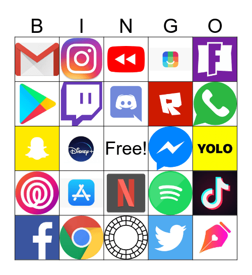 SOCIAL MEDIA BINGO Card