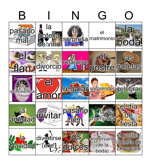 Las Celebraciones  Bingo Card