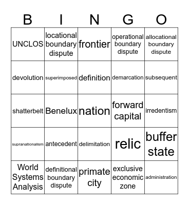 Political 1 Bingo Card