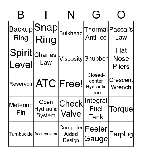 Semester 1 Vocab Bingo Card