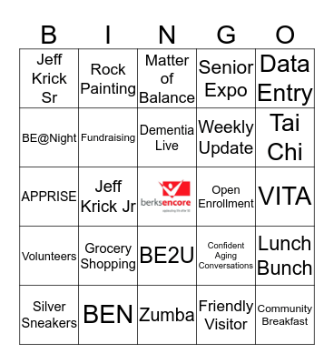 BERKS ENCORE BINGO Card