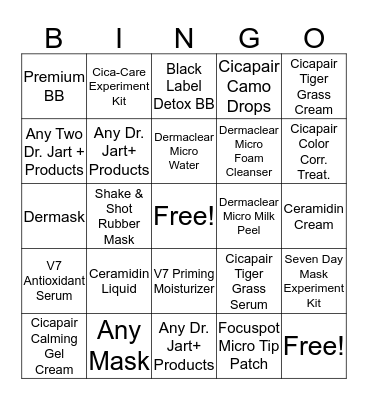 Dr. Jart + USA Bingo Card