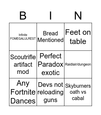 Devstrim bingo Card