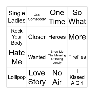 Music 18 - @QuestionOneQuiz Bingo Card