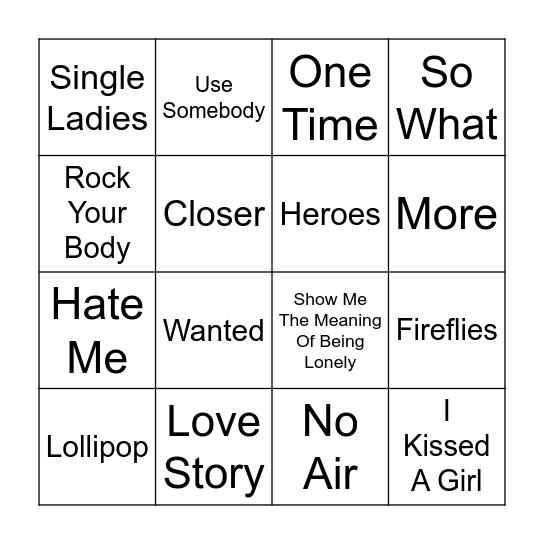 Music 18 - @QuestionOneQuiz Bingo Card