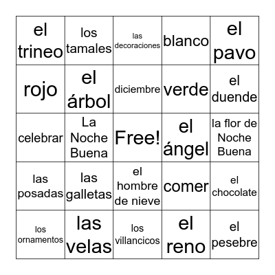 La Navidad Bingo Card