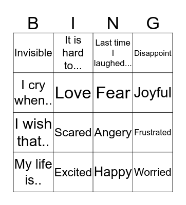 Who Am I Bingo Card