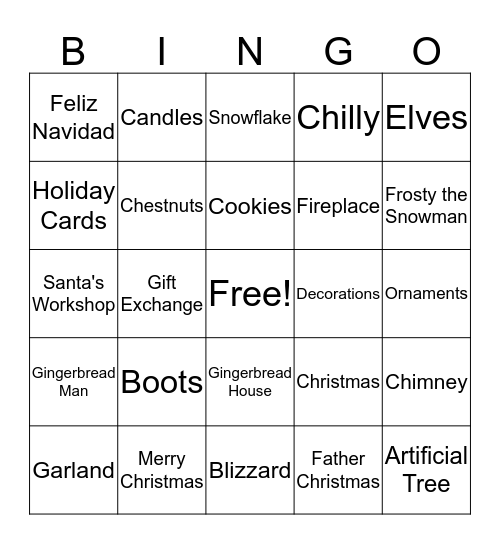 Christmas BINGO! Bingo Card