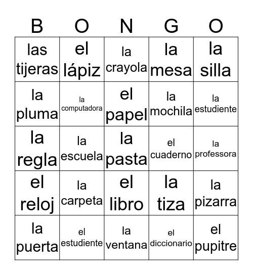 Bongo Bingo Card