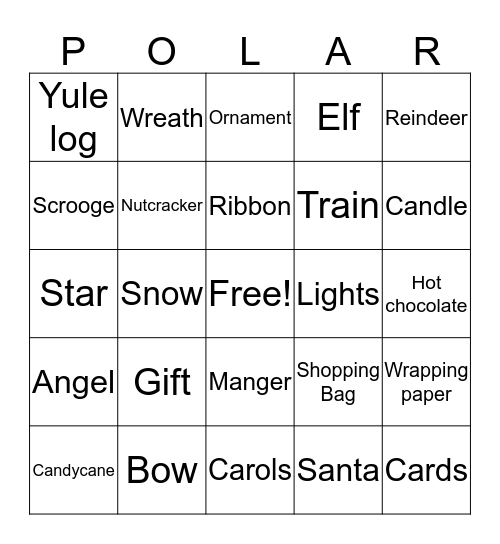 Polar Express Bingo  Bingo Card