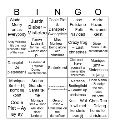 Sinterkerst swingo Bingo Card