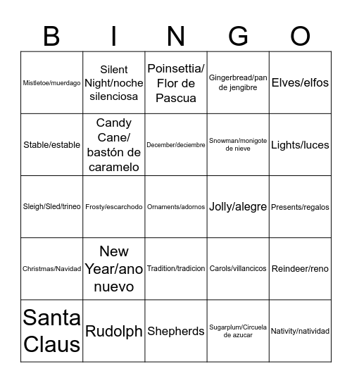 Christmas Bingo Card