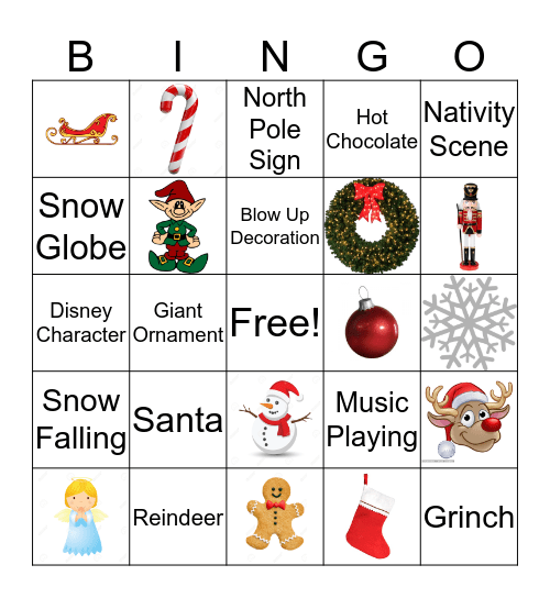 Christmas Scavenger Hunt Bingo Card