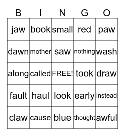 Unit 6 Week 2 Bingo Card